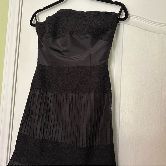 Banana Republic Black Pleated Strapless Lace Dress - Picture 9 of 14